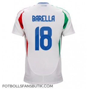 Italien Nicolo Barella #18 Replika Bortatröja EM 2024 Kortärmad